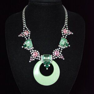 RARE · DANNIJO Emerald Rose Crystal Pendant Necklace · Gorgeous Statement Piece
